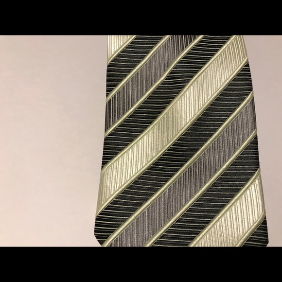 Valerio Designer Tie Lime green,silver gray/black. - Picture 2 of 5